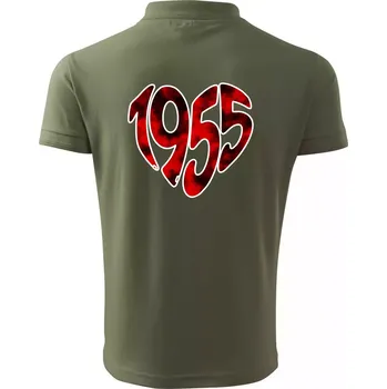 Pánská košile 1955 v srdci - Polokošile pánská Pique Polo 203 - 4XL ( Khaki )