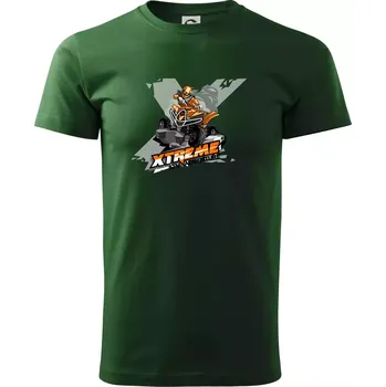 Pánské tričko ATV čtyřkolka Xtreme oranžová - Triko extra velké (5-8XL) - 8XL ( Lahvově zelená )