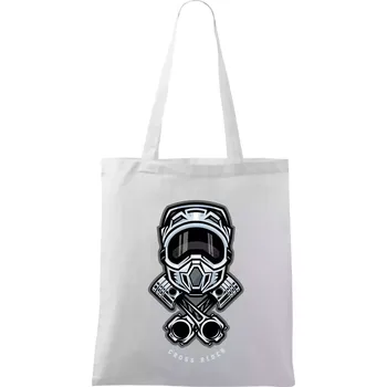 Cross rider písty helma - Taška bavlněná - 42 x 38 cm ( Bílá )