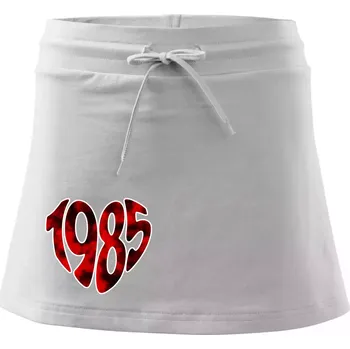 Dámská sukně 1985 v srdci - Sportovní sukně - two in one - XS ( Bílá )