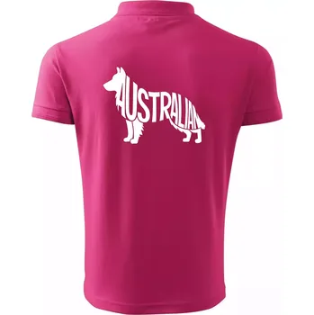 Pánská košile Australský Ovčák - nápis v těle - Polokošile pánská Pique Polo 203 - 4XL ( Purpurová )