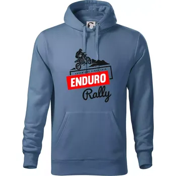 Pánská mikina Enduro rally - Mikina pánská Cape s kapucí - 2XL ( Denim )
