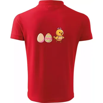 Pánská košile Evoluce vajíčka - velikonoce - kuře - Polokošile pánská Pique Polo 203 - M ( Červená )