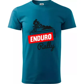 Pánské tričko Enduro rally - Klasické pánské triko vyšší gramáže - L ( Petrolejová )