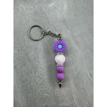 Přívěsek na klíče - kytka fialová