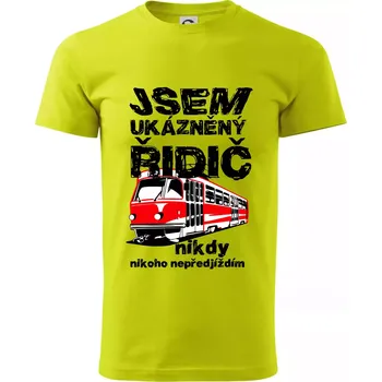 Jsem ukázněný řidič - tramvaj - Klasické pánské triko vyšší gramáže - S ( Limetková )