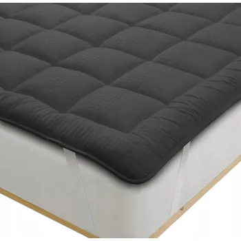 Matrace PODLOŽKA NA MATRACE 180 x 200 cm Z MIKROVLÁKNA PRODYŠNÁ TOPPER OCHRANA ŠEDÁ