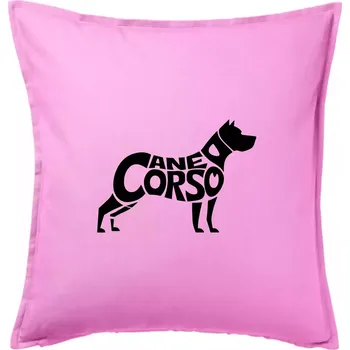 Polštář Cane corso nápis v těle - Polštář 50x50 - 50x50 - Pouze potah ( Růžová )