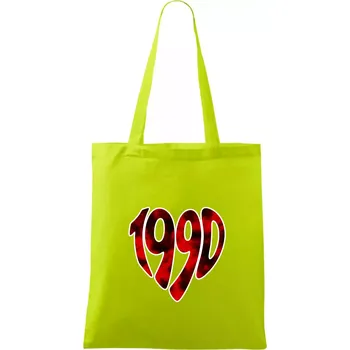 1990 v srdci - Taška bavlněná - 42 x 38 cm ( Limetková )