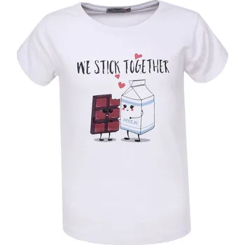Dívčí tričko Dívčí tričko GLO-STORY together krátký rukáv bílé Barva: Bílá, Velikost: 152