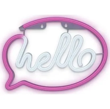 CPA Dekorativní LED neon Hello růžovo bílé