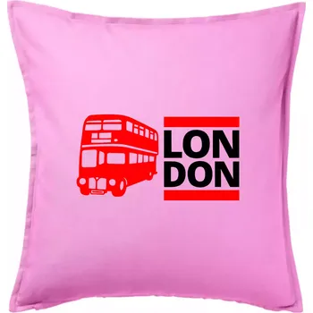 Polštář LON DON BUS - Polštář 50x50 - 50x50 - Pouze potah ( Růžová )