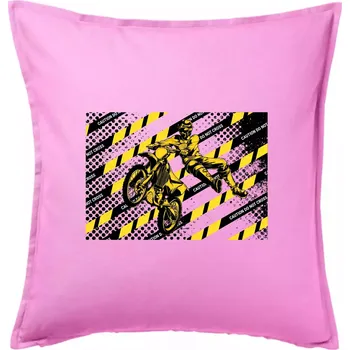 Polštář Caution do not cross - Polštář 50x50 - 50x50 - Pouze potah ( Růžová )