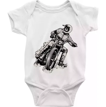 Kojenecké oblečení Motorkář bokem - Body kojenecké s krátkým rukávem - Krátký r. do 3 měs ( Bílá )