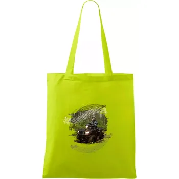 ATV čtyřkolka v lese - Taška bavlněná - 42 x 38 cm ( Limetková )
