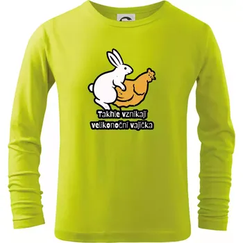 Chlapecké tričko Takhle vznikají velikonoční vajíčka - Triko dětské Long Sleeve - 122 cm/6 let ( Limetková )