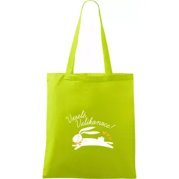 Veselé Velikonoce - bíle - Taška bavlněná - 42 x 38 cm ( Limetková )