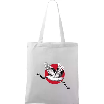 Japan culture - čáp - Taška bavlněná - 42 x 38 cm ( Bílá )