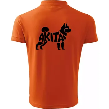 Pánská košile Akita Inu - Nápis v těle - Polokošile pánská Pique Polo 203 - S ( Oranžová )