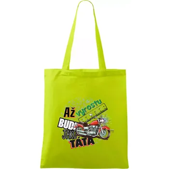 Až vyrostu budu jako táta - klasická motorka - Taška bavlněná - 42 x 38 cm ( Limetková )