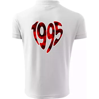 Pánská košile 1995 v srdci - Polokošile pánská Pique Polo 203 - 4XL ( Bílá )