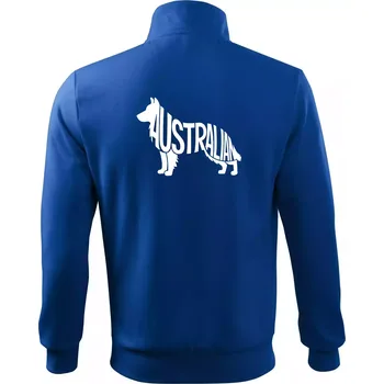 Pánská mikina Australský Ovčák - nápis v těle - Mikina bez kapuce Adventure - 3XL ( Královská modrá )