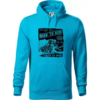 Pánská mikina Motorcycle Legend - Mikina pánská Cape s kapucí - 4XL ( Světlý tyrkys )
