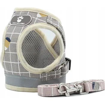 Postroj pro psa POHODLNÉ BEZTLAKOVÉ POSTROJE PRO PSA KOČKU LEHKÁ VESTA Růžová Velikost: L