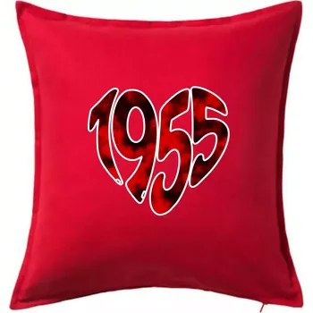 Polštář 1955 v srdci - Polštář 50x50 - 50x50 - Pouze potah ( Červená )