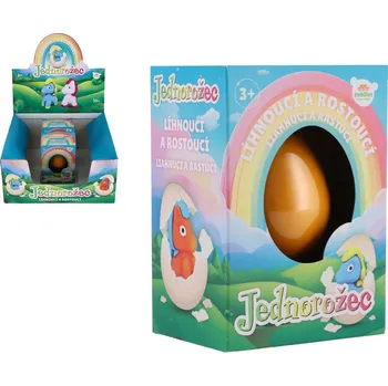 Figurka Teddies Vejce líhnoucí a rostoucí jednorožec 6cm v krabičce 8x11cm