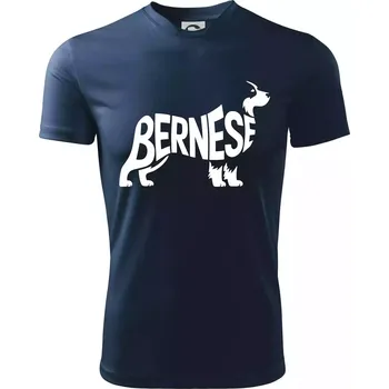 Bernese Mountain Dog nápis v těle - Dětské triko sportovní (dresovina) - 134 cm/8 let ( Námořní modrá (velmi tmavá - téměř černá) )
