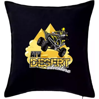 Polštář ATV čtyřkolka desert adventure - Polštář 50x50 - 50x50 - Pouze potah ( Černá )