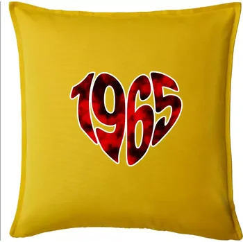 Polštář 1965 v srdci - Polštář 50x50 - 50x50 - Pouze potah ( Žlutá )