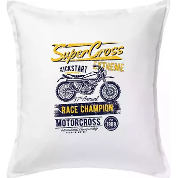 Polštář Super Cross - Polštář 50x50 - 50x50 - Pouze potah ( Bílá )