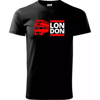 LON DON BUS - Triko extra velké (5-8XL) - 6XL ( Černá )