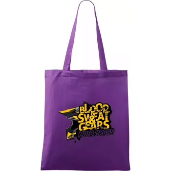Motocross blood sweat gears - Taška bavlněná - 42 x 38 cm ( Fialová )