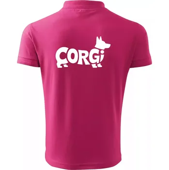 Pánská košile Corgi nápis v těle - Polokošile pánská Pique Polo 203 - 3XL ( Purpurová )
