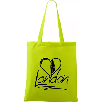 London Love - Taška bavlněná - 42 x 38 cm ( Limetková )