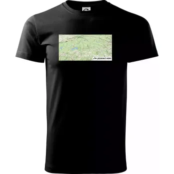 Pánské tričko Jizerské hory mapa - Triko extra velké (5-8XL) - 8XL ( Černá )