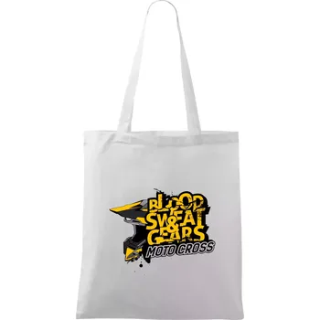 Motocross blood sweat gears - Taška bavlněná - 42 x 38 cm ( Bílá )