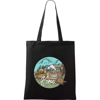 Train back to home - Taška bavlněná - 42 x 38 cm ( Černá )