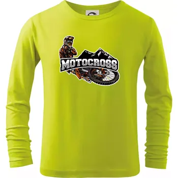 Chlapecké oblečení Motocross pohoří - Triko dětské Long Sleeve - 146 cm/10 let ( Limetková )