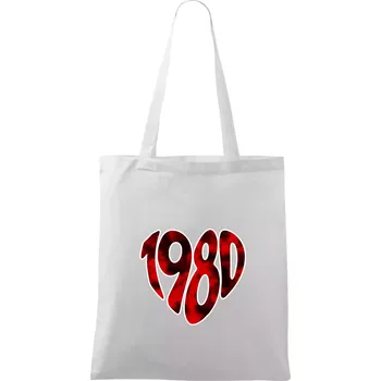 1980 v srdci - Taška bavlněná - 42 x 38 cm ( Bílá )
