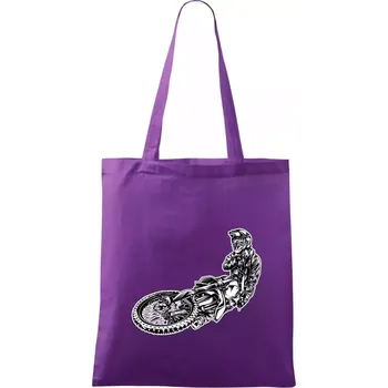 Motocross letec - Taška bavlněná - 42 x 38 cm ( Fialová )