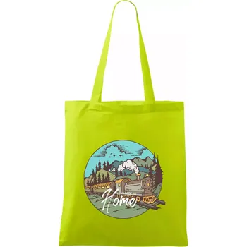 Train back to home - Taška bavlněná - 42 x 38 cm ( Limetková )