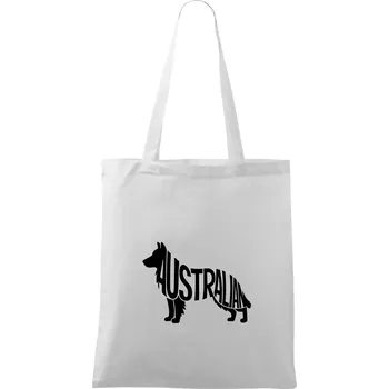 Australský Ovčák - nápis v těle - Taška bavlněná - 42 x 38 cm ( Bílá )