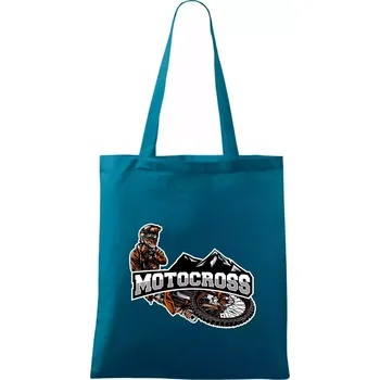 Motocross pohoří - Taška bavlněná - 42 x 38 cm ( Petrolejová )