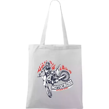 Motocross extreme sport fire - Taška bavlněná - 42 x 38 cm ( Bílá )