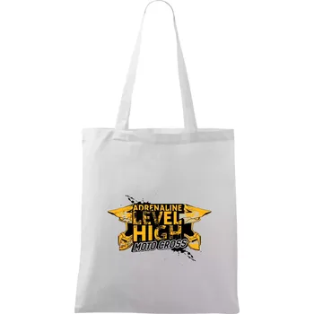 Motocross adrenaline level high - Taška bavlněná - 42 x 38 cm ( Bílá )
