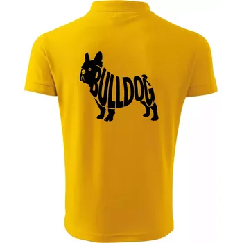 Pánská košile Bulldog nápis v těle - Polokošile pánská Pique Polo 203 - 2XL ( Žlutá )